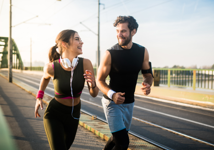 young couple jogging together priorities in life