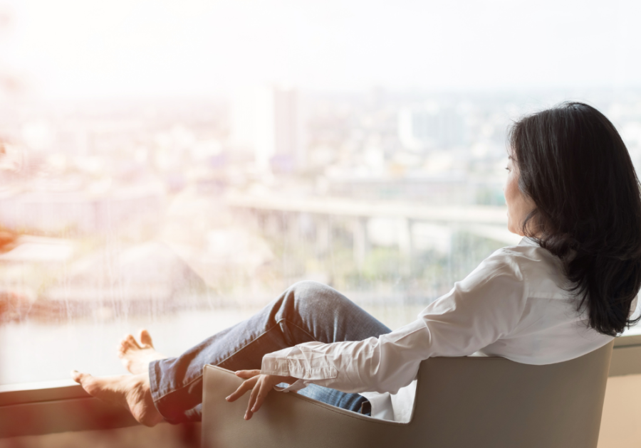 woman enjoying the view personal growth plans