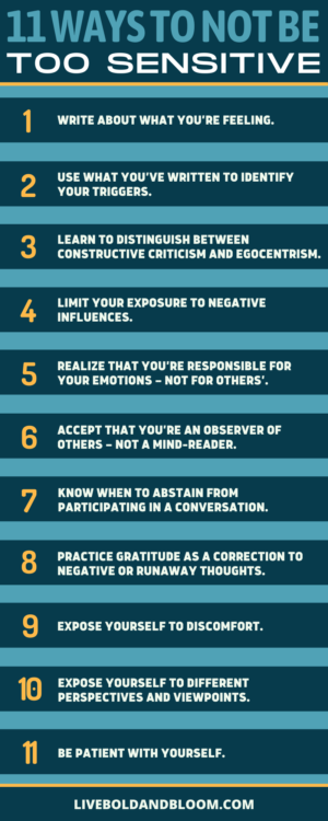ways to not be too sensitive infographic