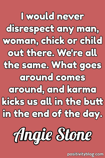 An image of a quote about karma and cheating.