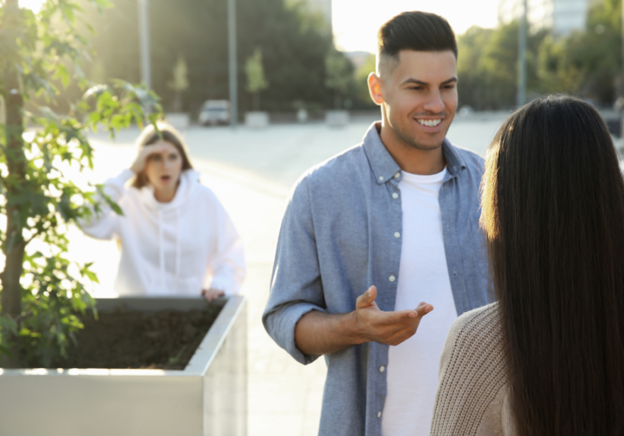 man talking to woman with other woman angry  My Ex Moved on Like I Was Nothing