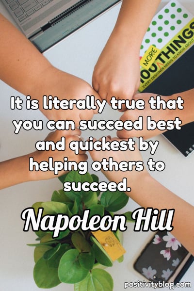 A teamwork quote by Napoleon Hill.
